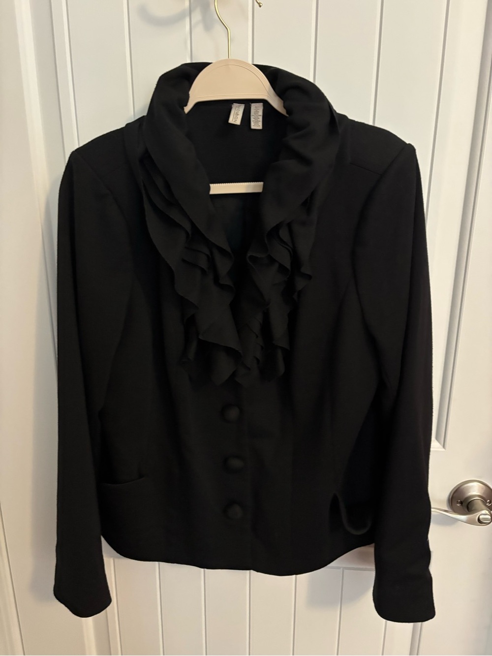 Madison Black Ruffle-Front Blazer - Picture 8 of 8